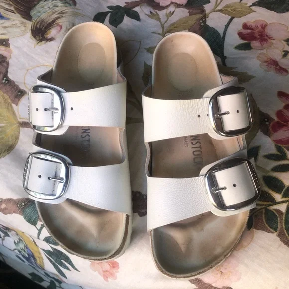 Birkenstock Big Buckle White Leather - Picture 1 of 6